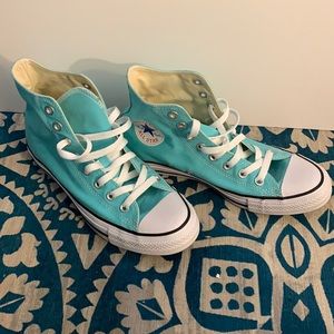 New Teal/Tiffany Blue Converse High Tops 8.5 6.5